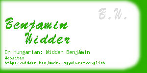 benjamin widder business card