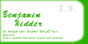 benjamin widder business card